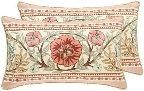 patdrea Vintage Velvet Throw Pillow Cover,Set of 2,12"x20"-Kulom C by patdrea