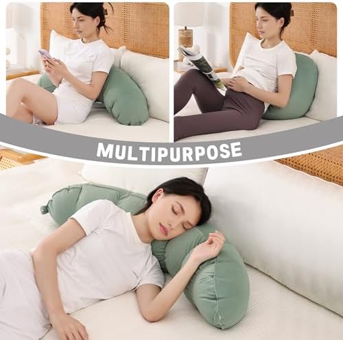 Peallow(Pat. Pend) – Long Round Body Pillow for Adults, Bolster Pillow for Sleeping, Soft and Supportive Pillow for Sleeping & Lumbar Support(Willow Green,39") - Image 6