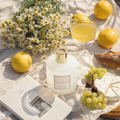 COCORRÍNA Reed Diffuser - Fresh Linen 6.7 fl oz Reed Diffuser with Sticks, Home Bedrrom Bathroom Shelf Decor - Image 3