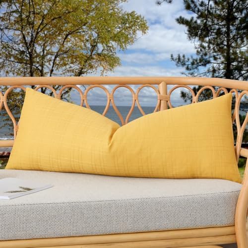 Kevin Textile Outdoor Waterproof 14”x36” Pillow Cover 1 Pack, Yellow by KevinTextile