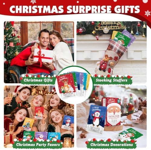 12 Pack Christmas Stocking Stuffers Facial Masks, Sheet Face Masks Skincare - Image 6