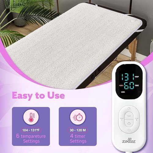 Massage Table Warmer Heating Pad – 71"x31" Heated Massage Pad with Adjustable Temperature (104°F–131°F), Auto Shut-Off, Sherpa Fabric, Ideal Massage Blanket & Bed Warmer for Table Use - Image 6