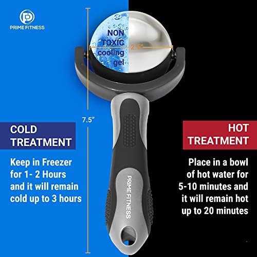 PRIME Fitness Cold Massage Roller Ball | Cold Therapy | Ice Roller Ball with Handle | cryo Stick | Relieve Muscle Pain (Black) - Image 4