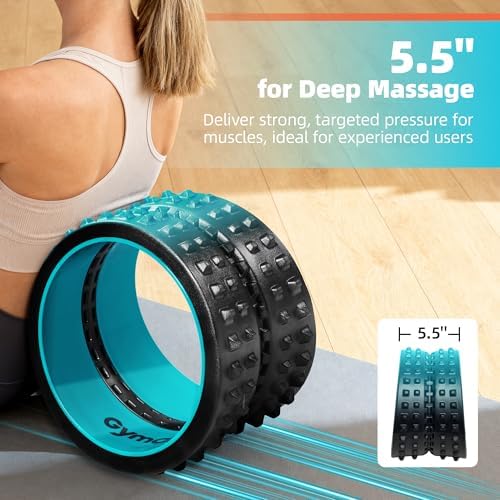 GymCope Curved Foam Roller, Spine-Safe Groove, 530 lb, Blue, Medium - Image 3