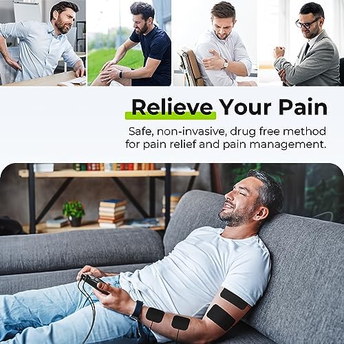 AUVON 3-in-1 TENS Unit Muscle Stimulator for Pain Relief, Large Screen - Image 2