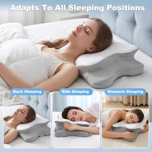 VYLEE Ergonomic Memory Foam Pillow for Neck Pain Relief – Cooling Side & Back Sleeper Support – Orthopedic Contour Bed Pillow with Breathable Cover – Cervical Support, Deep Sleep Comfort - Image 4