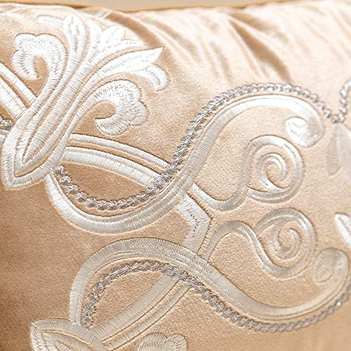 Avigers Lumbar Pillow Cover 12 x 20 Inch, Beige, Velvet, Hidden Zipper - Image 4