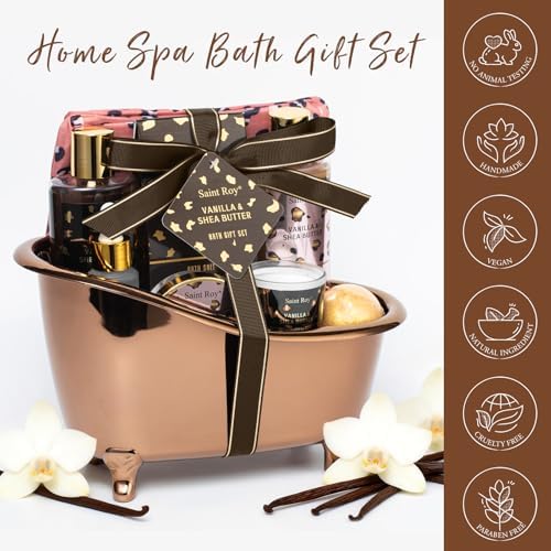 Warm Vanilla Spa Gifts for Women, Spa Bath & Body Gift Basket Skin Care Kit - Image 4