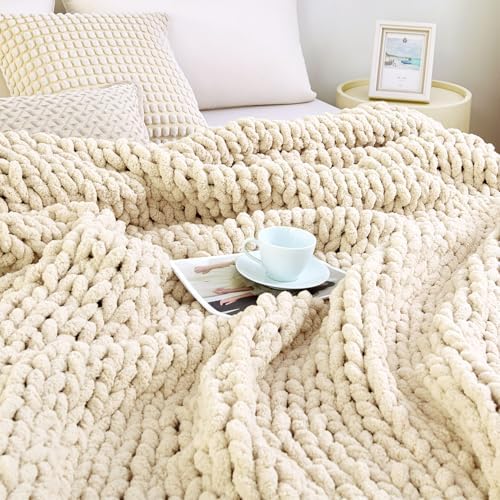 Chunky Knit Blanket Throw for Couch, 60"x80" Chunky Yarn Knitted Blankets - Image 6