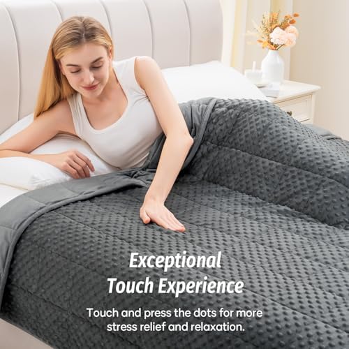 Wemore Weighted Blanket for Adults 15 lbs Twin Size 48"x72" Dark Grey - Image 3