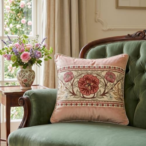 patdrea Designer Vintage Velvet Throw Pillow Cover,18"x18"-Kulom C - Image 3