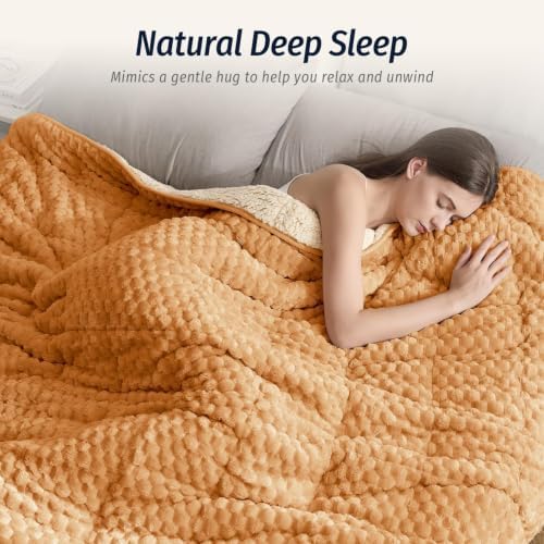 Fleece Weighted Blanket for Adults 60" x 80" 15lbs Soft Fuzzy Blankets - Image 3