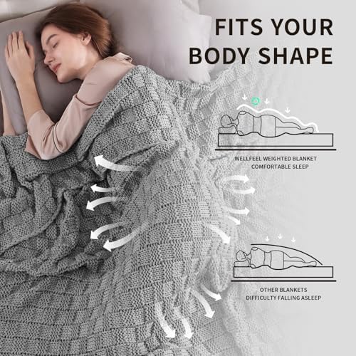 Knitted Weighted Blanket for Adult, No Beads Heavy Blanket 60"x80" 20lbs - Image 3