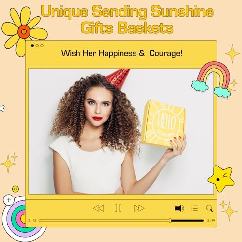 Gift Baskets for Women, 10pcs Unique Birthday Gifts for Women, Best Friend Birthday Christmas Gift, Get Well Soon Gift Basket Sending Sunshine Cheer Up Box for Sister Friendship - BRIGHTEN UP HER DAY - Image 2