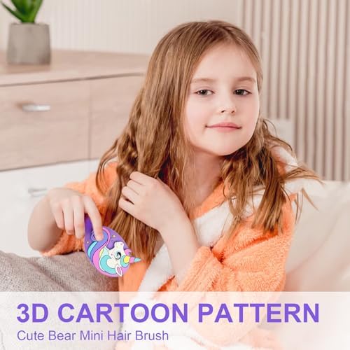 Toddler Hair Brush for Baby, Unicorn Air Cushion Brush - Purple - Image 4