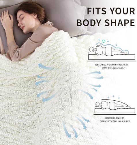 Knitted Weighted Blanket for Adult, No Beads Heavy Blanket 60"x80" 20lbs - Image 3