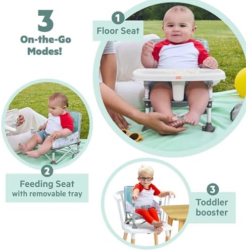 Bright Starts Disney Winnie The Pooh Pop 'N Sit Portable Booster, Indoor/Outdoor Use, Floor Seat with Feeding Tray, 6 Mos - 3 Yrs - Image 4