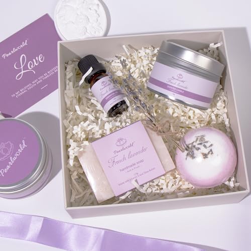 Lavender Spa Set for Women, Bath Set Self Care for Women, Nourishing 7 Piece Home Spa Set, Birthday Gift and a Gift For Mom - Image 3