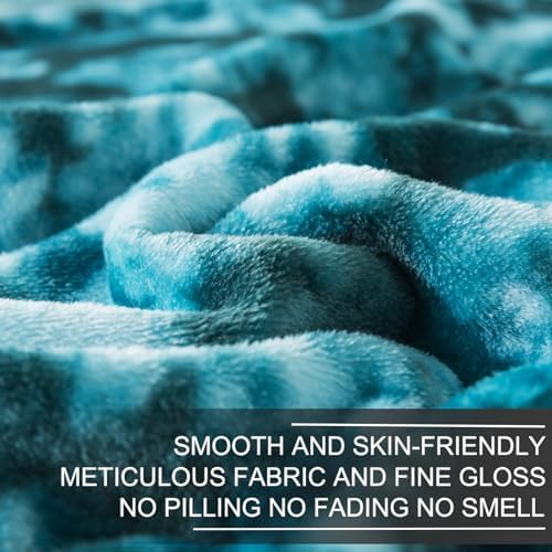 Richave Fuzzy Blanket King Size - Teal, Premium Lightweight Anti-Static, Plush and Furry Faux Fur, Reversible Blankets for King Calking Bed, 90x108 Inches,Teal - Image 3