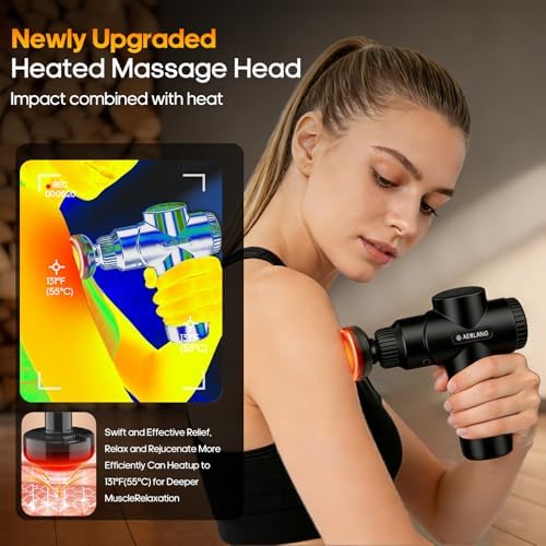 AERLANG Mini Massage Gun with Heat Birthday Gift for Him Black - Image 2