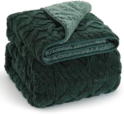 Wemore Cozy Weighted Blankets for Sleep Queen 60" x 80" 20 lbs Dark Green by WemoreDirect