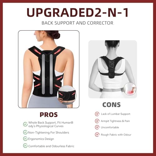 Posture Corrector Back Brace for Men and Women, Adjustable Full Back Support for Posture Improvement & Pain Relief, Shoulder Straightener for Spine Alignment & Posture Correction, Size S(24-30.3 in) - Image 5