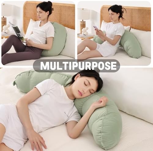 Peallow(Pat. Pend) – Long Round Body Pillow for Adults, Bolster Pillow for Sleeping, Soft and Supportive Pillow for Sleeping & Lumbar Support (Celadon Green,47") - Image 6