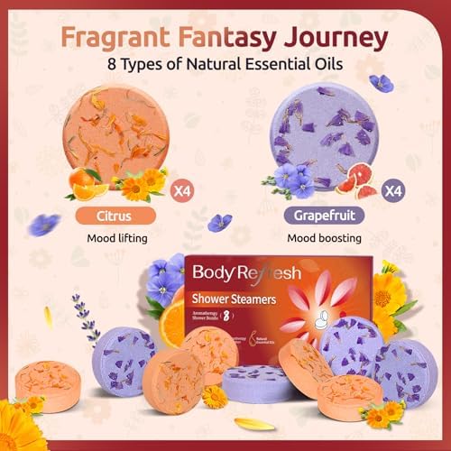 Shower Steamers Aromatherapy - 8 Pack Shower Bombs with Natural Essential Oils, Birthday Gifts for Women Self Care Relaxation Home SPA Stress Relief Eucalyptus for Shower, Gifts for Women Her Mom - Image 5