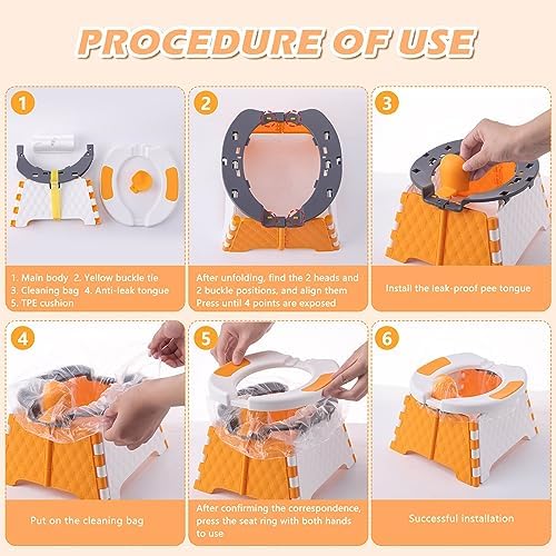Travel Potty for Toddlers, Portable Foldable Toilet Training Seat - Image 5