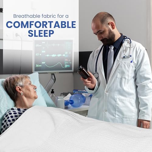 Linteum Textile Supply White Hospital Thermal Blanket 66x90 Inch 100% Cotton, Soft and Cozy, Breathable, Open-Cell Weave Design, All Season Twin Hospital Blanket (1-Pack) - Image 5