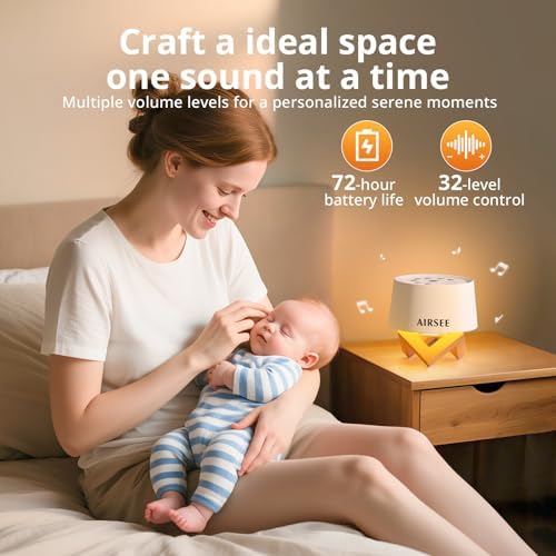 AIRSEE White Noise Sound Machine for Baby Adults, Home Office Travel - Image 3