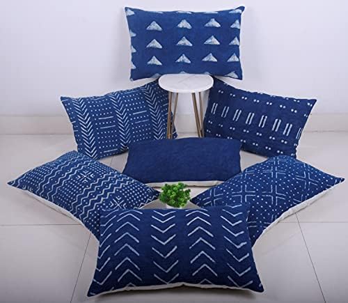 Trade Star Handloomed Authentic Large Bed Pillowcase Throw Cushion Cover 100% Cotton Lumbar Pillow Cover Decorative Spring Farmhouse Indian Couch Pillow for Room Decor (Indigo Blossom 14X22 INCHES) - Image 6