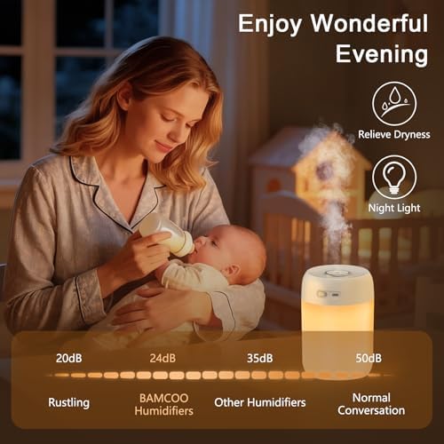 Plant Humidifier Indoor, 650ml Humidifier for Plants, White - Image 3