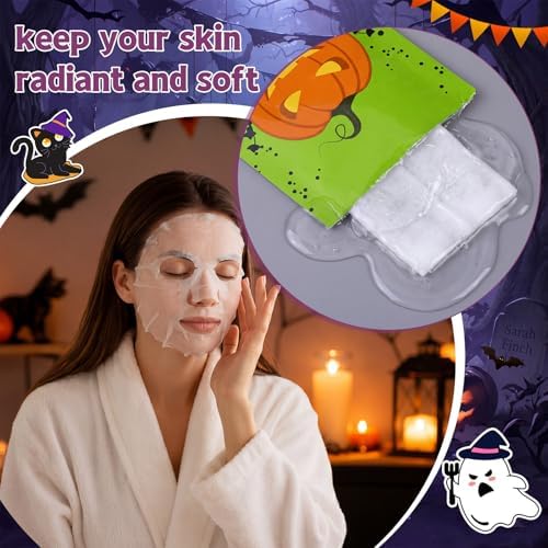 Batiyeer 20 Pcs Halloween Facial Mask Gift, Spooky Basket Stuffer for Women - Image 5