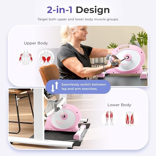 Sunny Health & Fitness Smart Mini Cycle, Under Desk Pedal Arm/Leg Exerciser - Image 2