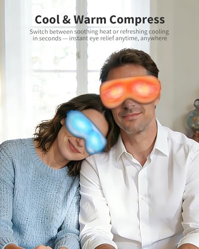 Eye Massager with Heat and Vibration and Cooling - Heated Cooling Eye Mask with Rapid Temp Control, 4 Massage Modes, 3 Temp Modes, 2400mAh Battery for Dry Eyes, Migraines, Puffiness Relief - Image 2