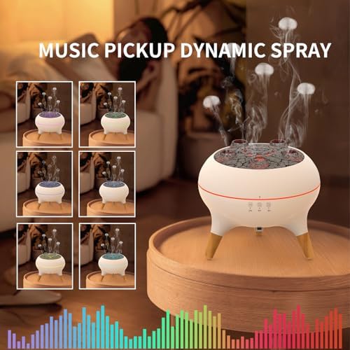 Jellyfish Essential Oil Diffuser, Sound-Reactive 5-Nozzle Mist, Remote - Image 4