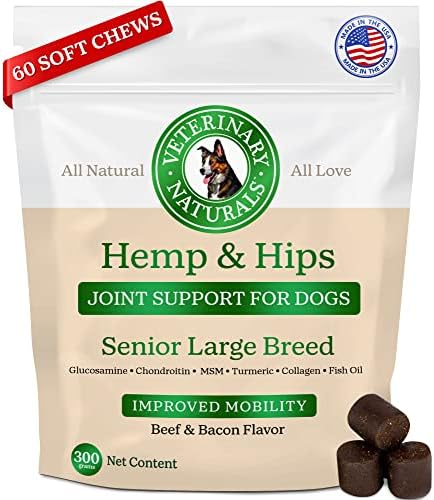 Veterinary Naturals Hemp & Hips Senior Large Breed Dog Joint Chews - 60ct by VETERINARYNATURALS