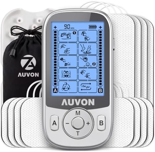 AUVON 24 Modes Dual Channel TENS Unit Muscle Stimulator for Pain Relief by AUVON