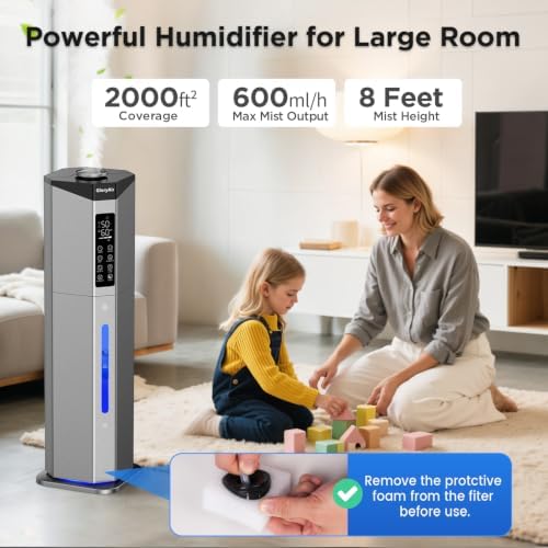 Home Humidifier for Large Room, 2.38Gal Cool Mist Top Fill,2000ft² - Image 3