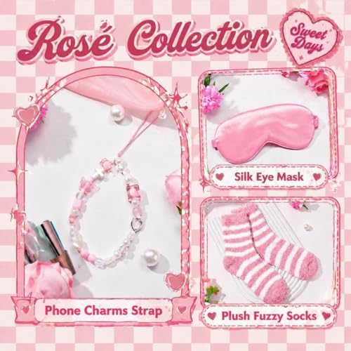 Gift Baskets for Women 9pcs Pink Birthday Gifts for Teen Girls Sweet Gift Box Glass Cup Trendy Self Care Stuff for Her Sister Best Friend Girlfriend Sweet 16th 18th 21st Bday Mothers Day - Image 4