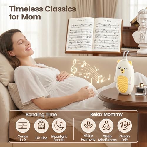 Vaydeer Baby Sound Machine for Sleep, Portable White Noise Machine with 115 Sounds & 4 Growth Stages, Pregnancy to Toddler Sleep Soother for Newborns, Babies & Moms, Gift-Ready Design - Image 4