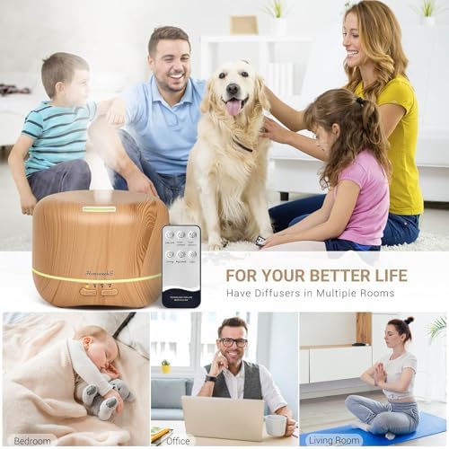 Homeweeks Essential Oil Diffuser for Room Aromatherapy Scent Diffuser - Image 2