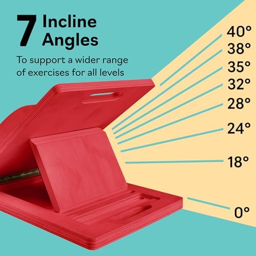 Slant Boards for Exercise, Wooden Slant Board, Calf Stretch Board with 7 Incline Angles, Velour Board, Balance Board & Calf Stretcher, Portable Incline Board for Physical Therapy, Ankle Mobility, Heel & Knees - Image 4