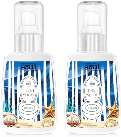 THE GOOD SOUL PROJECT Toilet Spray, Ocean Scent, Eliminates Bathroom & Toilet Odors, Travel Size Air Freshener Spray, 2 Fl.Oz(2 Pack) by THEGOODSOULPROJECT