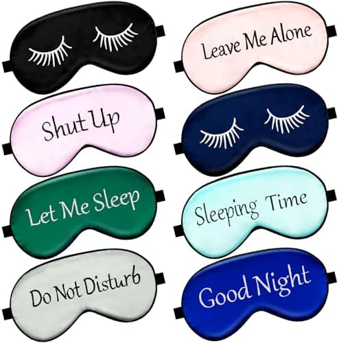 Geyoga 8 Pack Silk Funny Sleep Masks for Women Sleep, Retro Colors by Geyoga