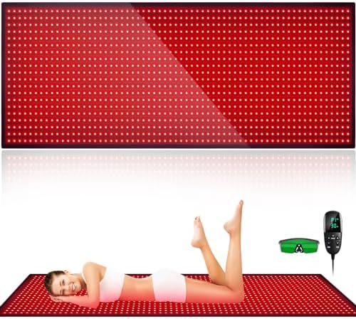 Red Light Therapy Mat Full Body, 71"x31" Red Light Blanket Infrared Light Therapy Heating Pad Super Large 1280 LEDs 660nm&850nm for Whole Body Pain Relief, Body Relax, Energy Recovery, Joint Repair by FEANGLI