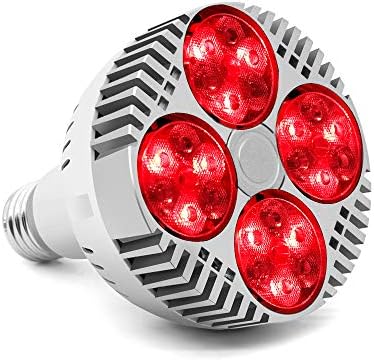 Red Light Therapy Lamp, 48W 24 LED Deep Red Light Bulb, 660nm & 850nm, 1 Count by Unknown