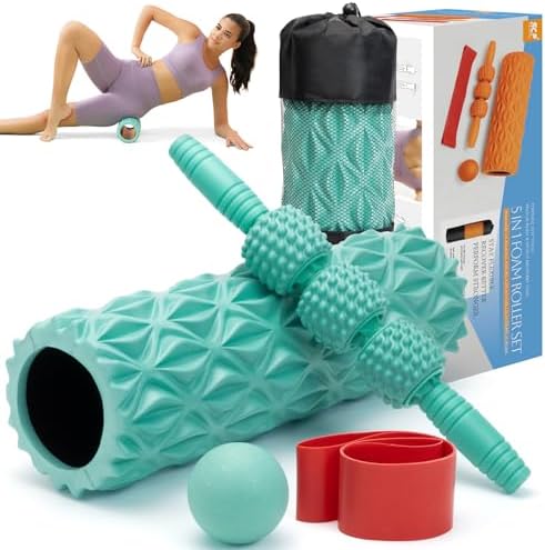 5 in1 Foam Roller Set High Density 15" Foam Roller for Muscle Recovery by SUBCULTUREPICK