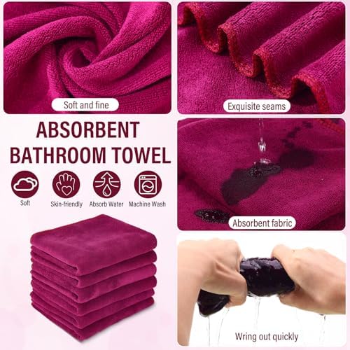 FillTouch 12 Pcs 15L Foldable Foot Soaking Tub Kit Portable Foot Bath Tub for Soaking Feet with Towel and Storage Bag Soak Spa Bucket for Travel Camping (Claret) - Image 4